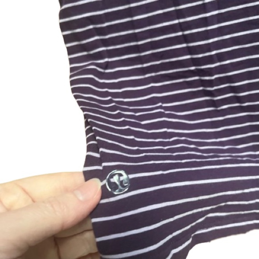 Lululemon Physically Fit Long Sleeve Tee Parallel Stripe Deep Zinfandel 6 - Picture 9 of 9